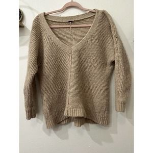 Free People Moonbeam Alpaca Sweater V Neck Beige Size Large We The Free